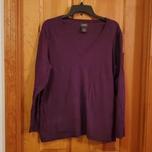 XXL Eddie Bauer v-neck sweat plum